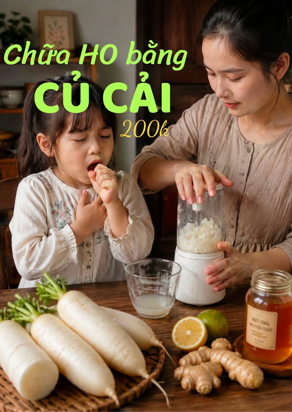 Chữa ho bằng củ cải